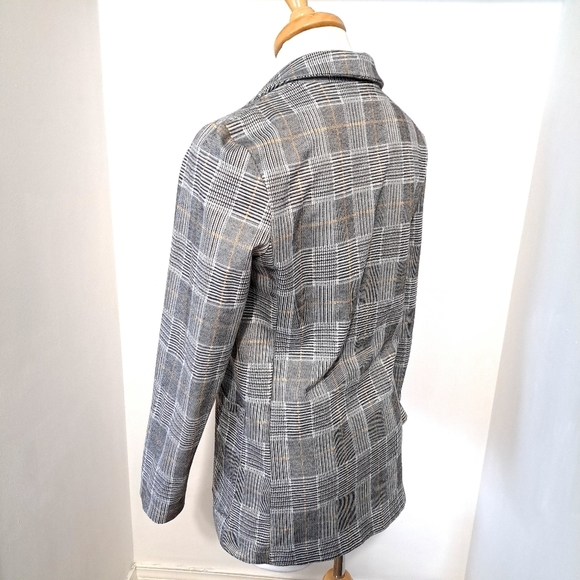 H&M | Black / white appers grey check striped women's blazer - Picture 5 of 10